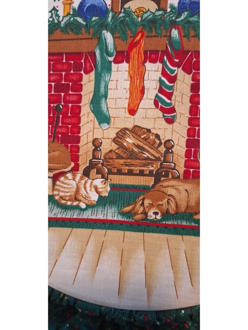 Set Of 2 Vintage Embroidery Hoop Hanging Wall Decoration Christmas Holiday 14
